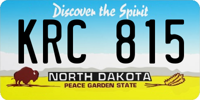 ND license plate KRC815