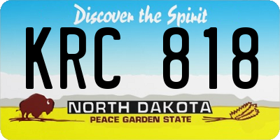 ND license plate KRC818