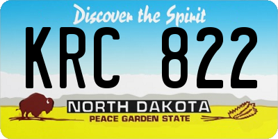 ND license plate KRC822