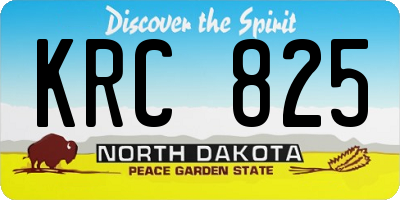 ND license plate KRC825