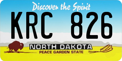 ND license plate KRC826