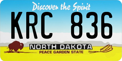 ND license plate KRC836