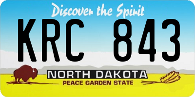 ND license plate KRC843