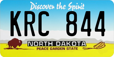 ND license plate KRC844