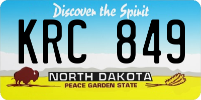 ND license plate KRC849