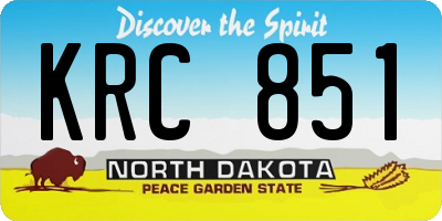 ND license plate KRC851