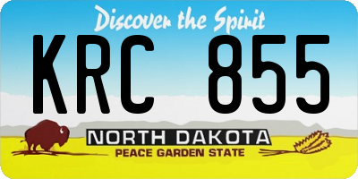 ND license plate KRC855