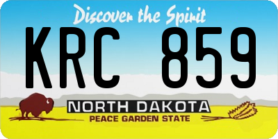 ND license plate KRC859