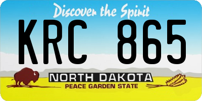 ND license plate KRC865