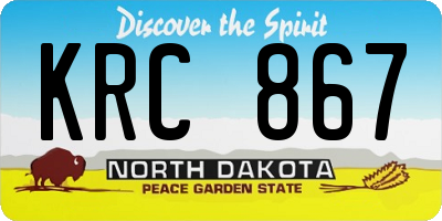 ND license plate KRC867