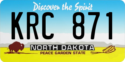 ND license plate KRC871