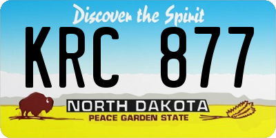 ND license plate KRC877