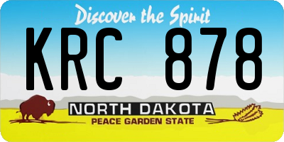 ND license plate KRC878