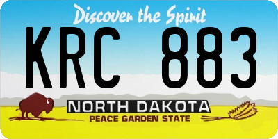 ND license plate KRC883