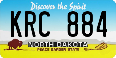 ND license plate KRC884