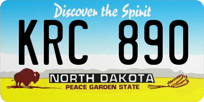 ND license plate KRC890