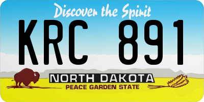 ND license plate KRC891