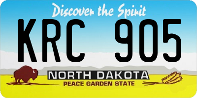 ND license plate KRC905