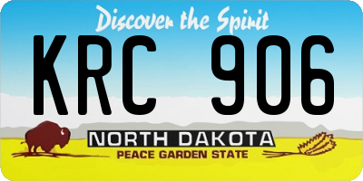 ND license plate KRC906
