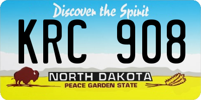 ND license plate KRC908