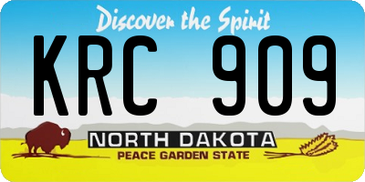 ND license plate KRC909