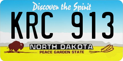 ND license plate KRC913