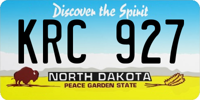 ND license plate KRC927