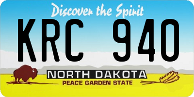 ND license plate KRC940