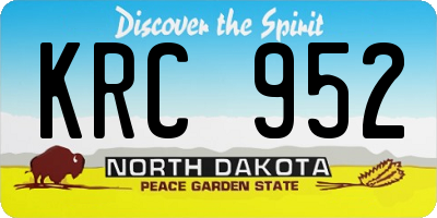 ND license plate KRC952