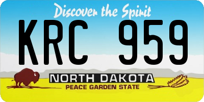 ND license plate KRC959
