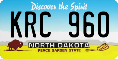 ND license plate KRC960