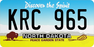 ND license plate KRC965