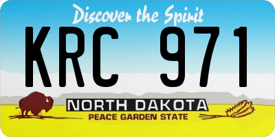ND license plate KRC971