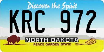 ND license plate KRC972