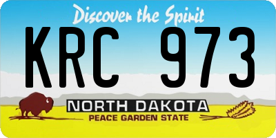 ND license plate KRC973