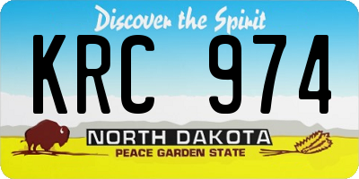 ND license plate KRC974