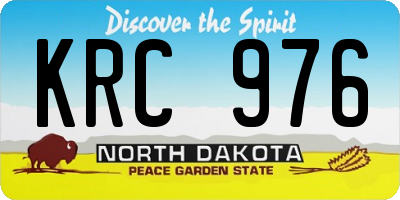 ND license plate KRC976