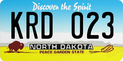 ND license plate KRD023