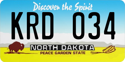 ND license plate KRD034