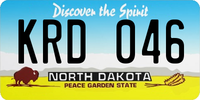 ND license plate KRD046