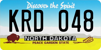 ND license plate KRD048