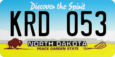 ND license plate KRD053