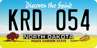 ND license plate KRD054