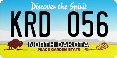 ND license plate KRD056