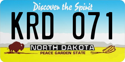 ND license plate KRD071