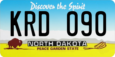 ND license plate KRD090