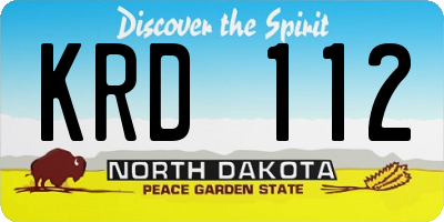 ND license plate KRD112