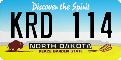 ND license plate KRD114