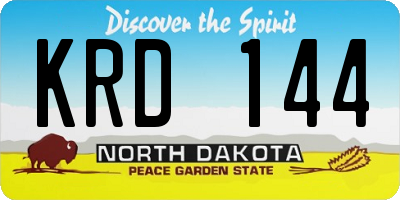 ND license plate KRD144