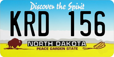 ND license plate KRD156